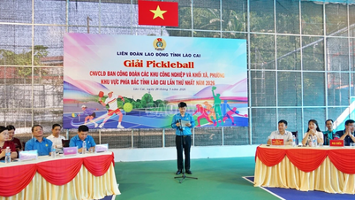 Cerimonia di apertura del torneo di pickleball 2026 per lavoratori, dipendenti e operai della regione settentrionale della provincia di Lao Cai.