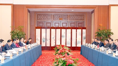 Sekretaris Partai Provinsi Le Minh Ngan bertemu dengan Sekretaris Partai Provinsi Yunnan, Tiongkok.