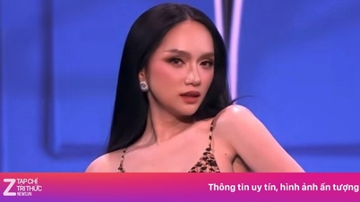 Huong Giang gareggia in una gara di costumi da bagno.