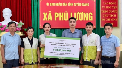 BNI-organisasjonen bidro med 513 millioner dong for å bidra til å redusere konsekvensene av naturkatastrofer i Phu Luong kommune.