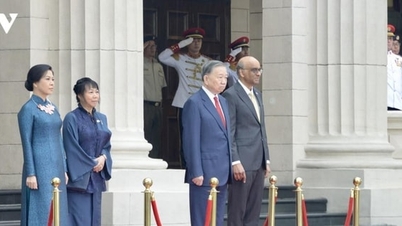 Cerimonia di benvenuto per il Segretario Generale e Presidente To Lam e sua moglie in occasione della loro visita di Stato nella Repubblica di Singapore.
