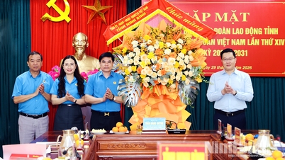 Pertemuan dengan delegasi yang menghadiri Kongres ke-14 Serikat Buruh Vietnam.
