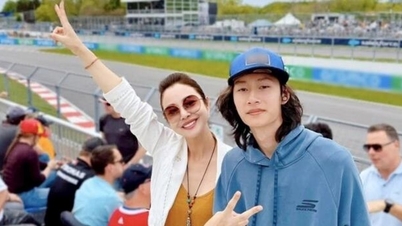 Jennifer Pham és fia, Bao Nam részt vesznek a kanadai F1-es versenyen: Az 1,9 méter magas fiú magára vonzza a figyelmet.