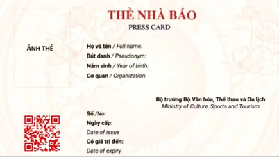 Bộ VH-TT-DL công bố mẫu thẻ nhà báo 2026