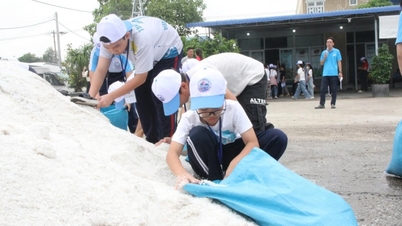 Hơn 100 học sinh cùng diêm dân Long Điền, TP.HCM làm muối, đề xuất ý tưởng bảo tồn làng nghề truyền thống