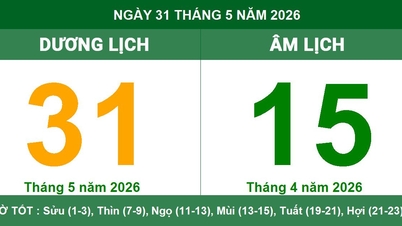 Kalendar Lunar untuk 31 Mei 2026: Hari keberuntungan kecil dengan beberapa nota penting.