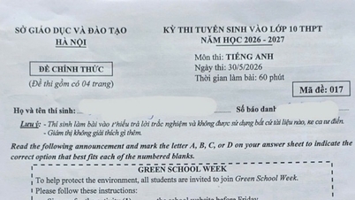 Megoldókulcs a 017-es vizsgakódhoz, angol tantárgy, felvételi vizsga a 10. osztályba Hanoiban 2026-ban