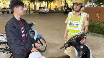 Wiederherstellung der Ordnung auf den Straßen bei Nacht.