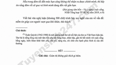 Odpowiedzi z egzaminu wstępnego z literatury dla klasy 10 Quang Ngai w 2026 r. (najszybsze)
