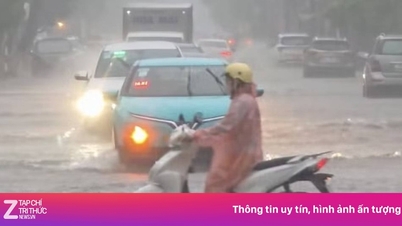 大雨の後、ニャチャンの街路は川と化した。