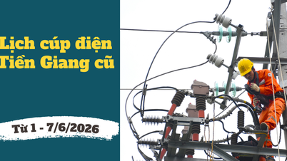 Jadual gangguan bekalan elektrik di Dong Thap (dahulunya Tien Giang) dari 1-7 Jun 2026: Gangguan bekalan elektrik selama 10-12 jam sehari di kebanyakan kawasan perumahan.