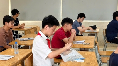 오늘 아침, 약 17,000명의 학생들이 하노이에서 특수 10학년 과정 입학시험을 치렀습니다.