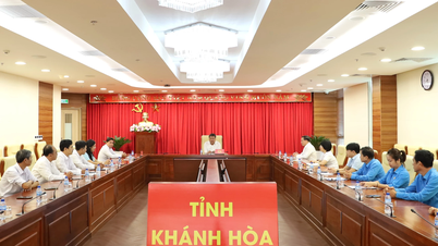Het Permanent Comité van het Provinciaal Partijcomité heeft een ontmoeting gehad met de delegatie uit de provincie Khanh Hoa, die het 14e Nationale Congres van de Vietnamese Vakbonden en het 9e Nationale Congres van de Vietnamese Boerenvereniging bijwoont.