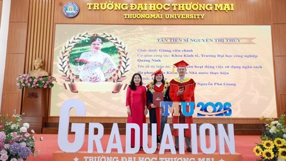Gefeliciteerd aan de kersverse doctor Nguyen Thi Thuy - docent aan de faculteit Economie van de Industriële Universiteit van Quang Ninh.