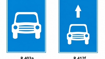 How to distinguish between traffic signs for cars, based solely on the arrow symbol?