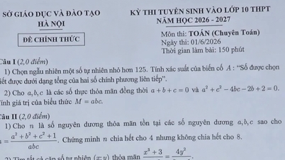 Hanoi's 2026 Specialized Mathematics Entrance Exam for 10th Grade