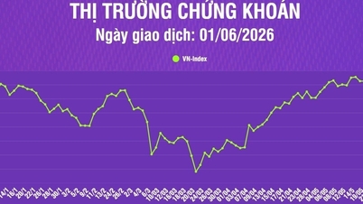 [Инфографика] Рынок начинает июнь 2026 года с негативными настроениями, индекс VN-Index падает почти на 19 пунктов.