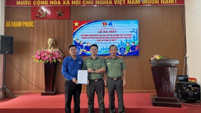 A comuna de Thanh Phuoc lança uma equipe de jovens para participar da manutenção da segurança e da ordem e da prevenção do crime.