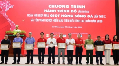 Lai Chau homenageia doadores de sangue exemplares e lança a campanha "Jornada Vermelha" de 2026.