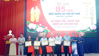 A comuna de Tay Ninh Hoa organiza uma celebração do 85º aniversário do Dia Tradicional dos Idosos Vietnamitas.