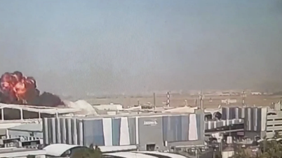 Iran rejects Kuwait's claims, asserting that the fire was caused by a US missile.