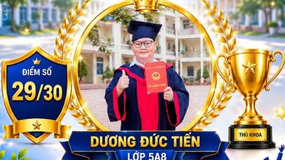 O estudante Duong Duc Tien obteve a pontuação mais alta no teste de aptidão para admissão ao 6º ano em uma escola de destaque na província de Bac Ninh.