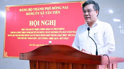 Șeful Departamentului de Propagandă și Mobilizare în Masă al Comitetului de Partid al orașului, Duong Minh Dung, a informat oficialii și membrii de partid din comuna Tan Tien despre evenimentele actuale.