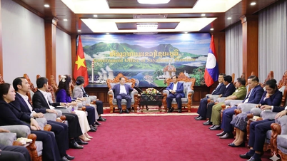 Quang Ninhin maakuntapuoluekomitean sihteeri tapasi Xay Nha Bu Lyn maakuntapuoluekomitean sihteerin.