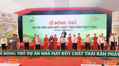 Vinh Longin kiinteän jätteenpolttovoimalaitoksen hankkeen peruskiven muuraustilaisuus