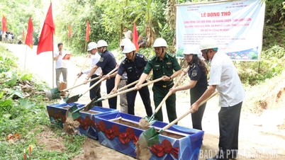 Construction begins on Hoa Binh Bridge in Khang Chien commune.