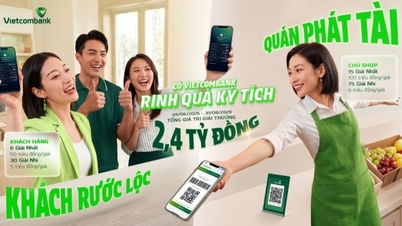 'Con Vietcombank, gana premios increíbles': Hasta 2.400 millones de VND en incentivos para hogares con negocios propios.
