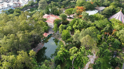 Gros plan sur le parc Le Thi Rieng, lieu présumé de la sépulture d'un soldat mort lors de l'offensive du Têt de 1968.