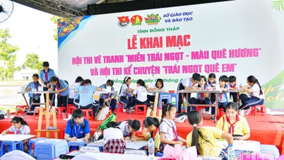 Gần 250 thiếu nhi tham gia Hội thi vẽ tranh “Miền trái ngọt - Màu quê hương”