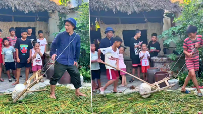 Sepasang suami istri dari provinsi Nghe An menawarkan layanan penitipan anak gratis untuk 15 anak, mengajari mereka cara menumbuk padi dan melakukan pekerjaan rumah tangga.