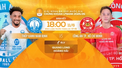 Live stream link for Nam Dinh vs Ho Chi Minh City Police, 6:00 PM on June 11th - National Cup semi-final.