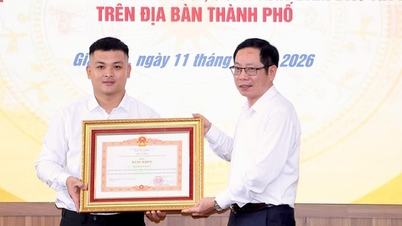 Bravely saving lives, a young man from Hai Phong is awarded a Certificate of Commendation by the Prime Minister.