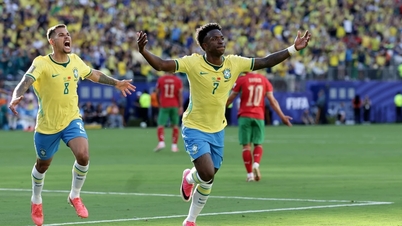 Brasilien spelade oavgjort mot Marocko, Vinicius sa att det berodde på att det varma vädret torkade ut gräset.