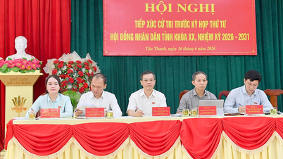 El presidente del Consejo Popular Provincial, Nguyen Van Son, se reúne con los votantes antes de la cuarta sesión del Consejo Popular Provincial.