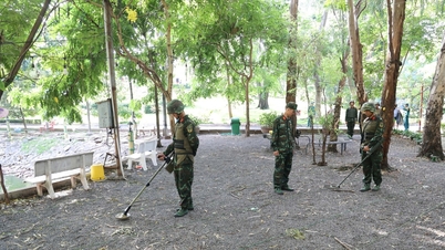 Fünf Bodenradargeräte wurden eingesetzt, um im Le Thi Rieng Park nach Spuren eines Massengrabs gefallener Soldaten zu suchen.