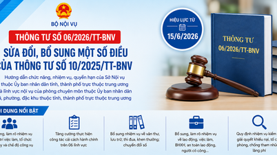 חוזר מס' 06/2026/TT-BNV של משרד הפנים בנושא תיקון והשלמה של מספר תקנות בנוגע לתפקידים, משימות וסמכויות בתחום ענייני הפנים.