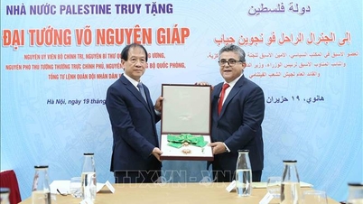 Cérémonie de remise à titre posthume de l'Ordre d'État de Palestine au général Vo Nguyen Giap