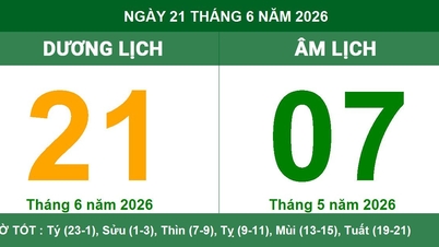 Kalender lunar dan surya untuk 21 Juni 2026: Jam baik dan catatan feng shui untuk hari baru.