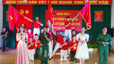 Primeiro-tenente Vi Ngoc Linh - "o MC da unidade" no Regimento 4 (Divisão 5, Região Militar 7)