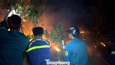 Milhares de pessoas trabalharam durante a noite para combater os incêndios florestais em Nghe An.