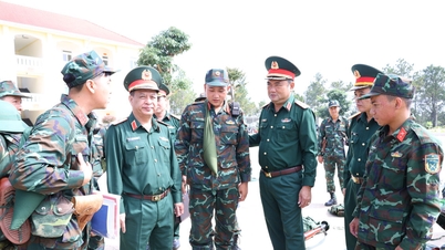 បញ្ជាការដ្ឋានយោធភូមិភាគទី៧ ចុះត្រួតពិនិត្យការងារយោធា និងការពារជាតិនៅខេត្តឡាំដុង។