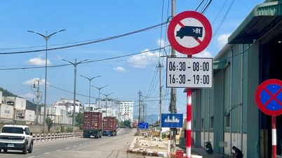 يقوم جيا لاي بتنظيم حركة مرور الشاحنات على الطريق السريع الوطني رقم 19 والطريق السريع الوطني الجديد رقم 19 خلال ساعات الذروة.