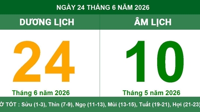 Kalender lunar untuk 24 Juni 2026: Hari yang penuh keberuntungan, menguntungkan untuk memulai usaha baru.