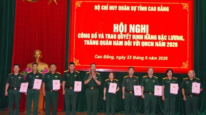 Cao Bang Online Gazetesi'ne göre, 127 profesyonel askere maaş artışları ve askeri rütbe yükseltmeleriyle ilgili kararlar sunuldu.