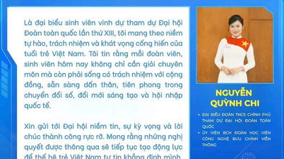 Vietnamese student delegates send a message to the 13th National Congress of the Vietnam Youth Union.