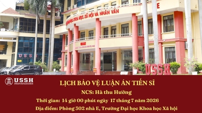 Announcement of the doctoral thesis defense schedule for PhD candidate Ha Thu Huong